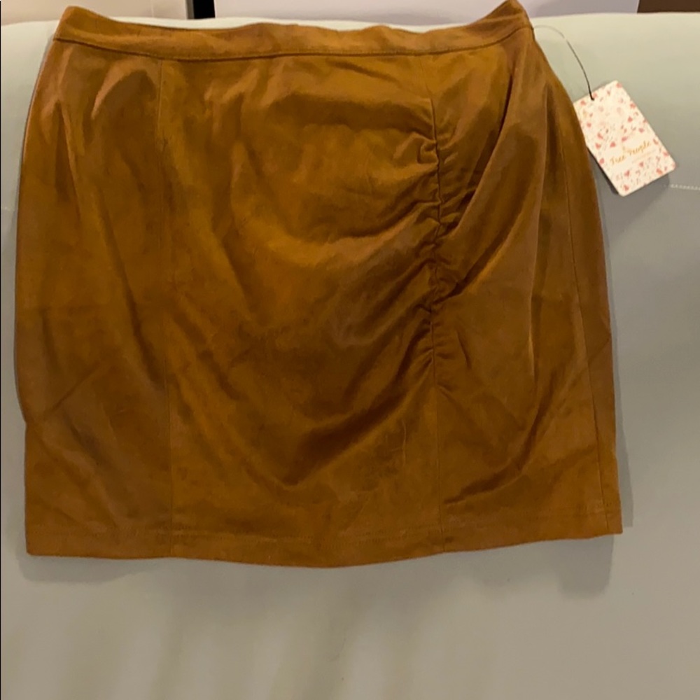 NWT- Free people faux suede mini skirt. Size M